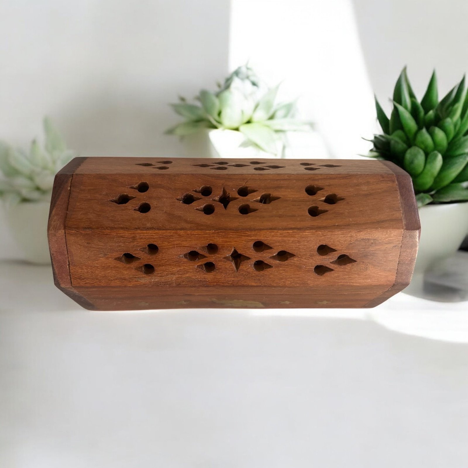 Porte-Encens Coffre en Bois pour Cônes – Image 3