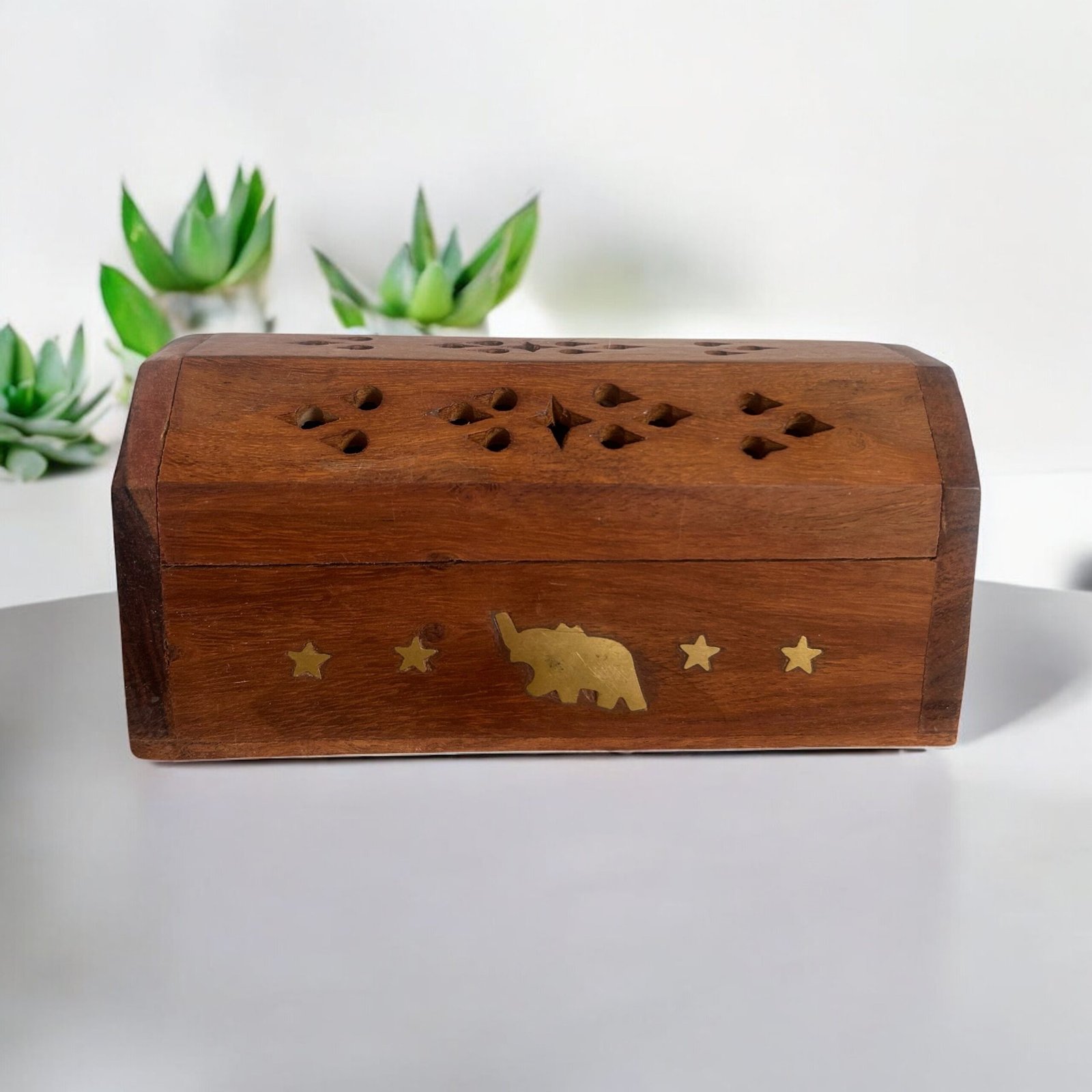 Porte-Encens Coffre en Bois pour Cônes – Image 2