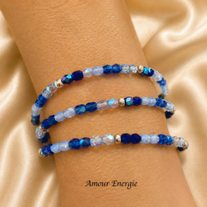 Bracelet 2-en-1 en verre – Bleu Énergie