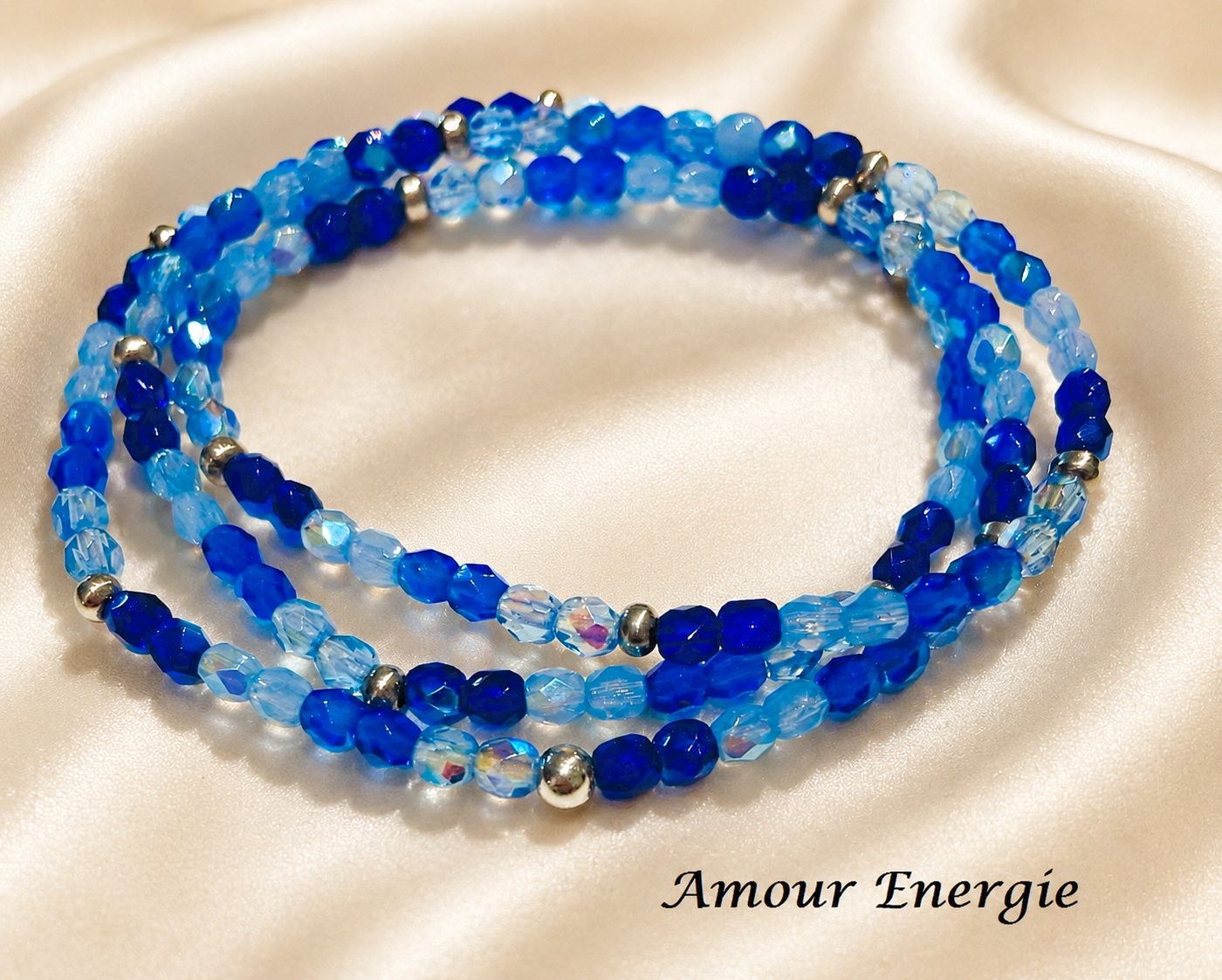 Bracelet 2-en-1 en verre – Bleu Énergie – Image 2