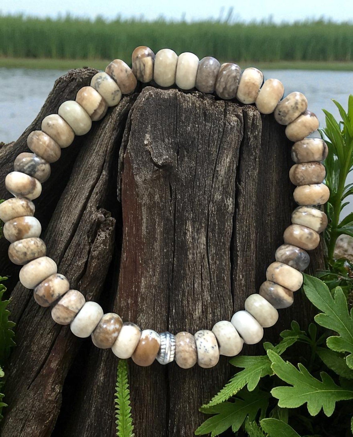 Bracelet Jaspe paysage Pour Homme(Réconfort) – Image 3
