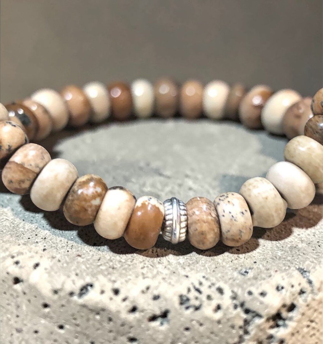 Bracelet Jaspe paysage Pour Homme(Réconfort) – Image 2