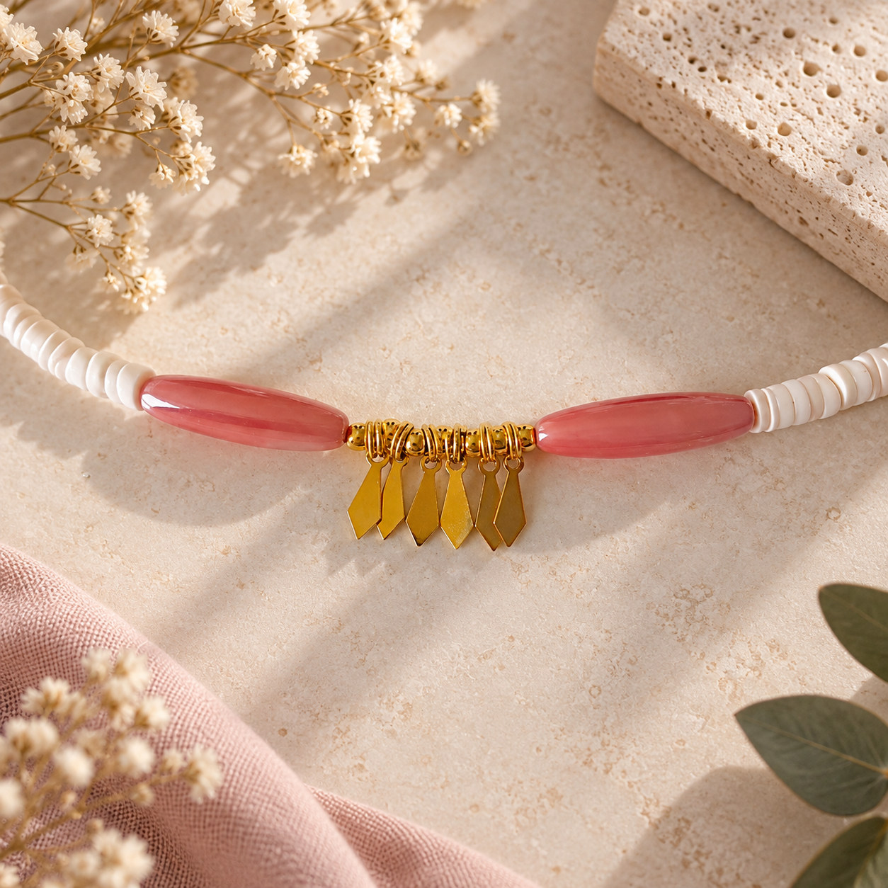 Collier en Coquillages Heishi. – Image 3