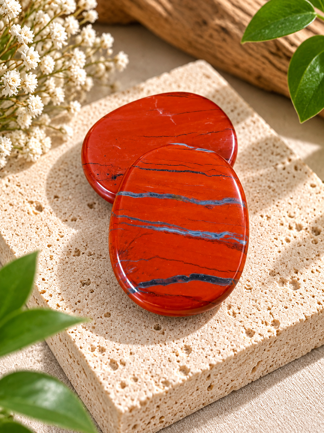 Galet plat Jaspe Rouge