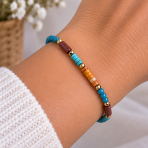 Bracelet fantaisie – Turquoise, Jaspe & Agate