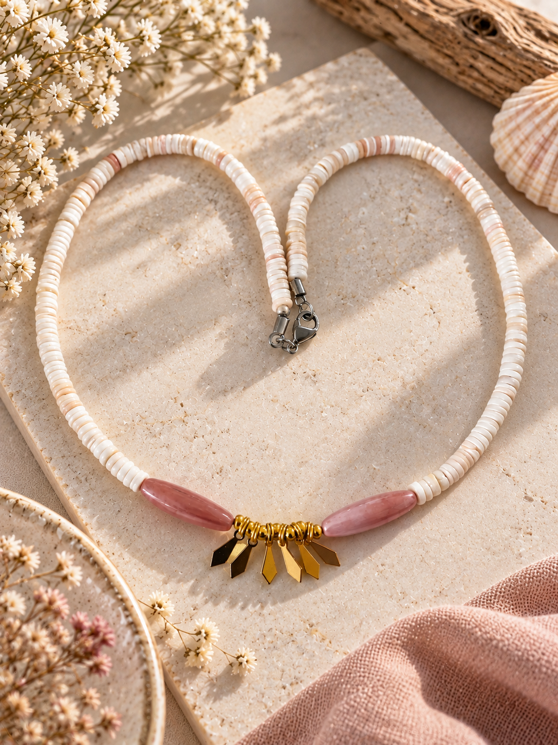 Collier en Coquillages Heishi. – Image 2
