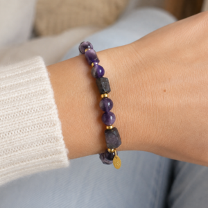 Bracelet Perles et Tubes Améthyste