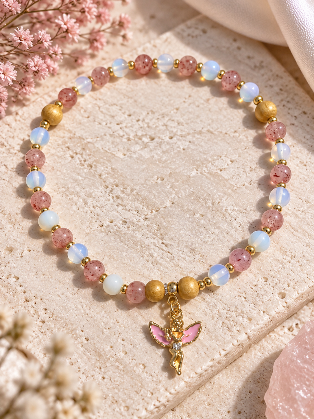 Bracelet Pierre de Lune, Muscovite & Bois « Douce Protection » – Image 2