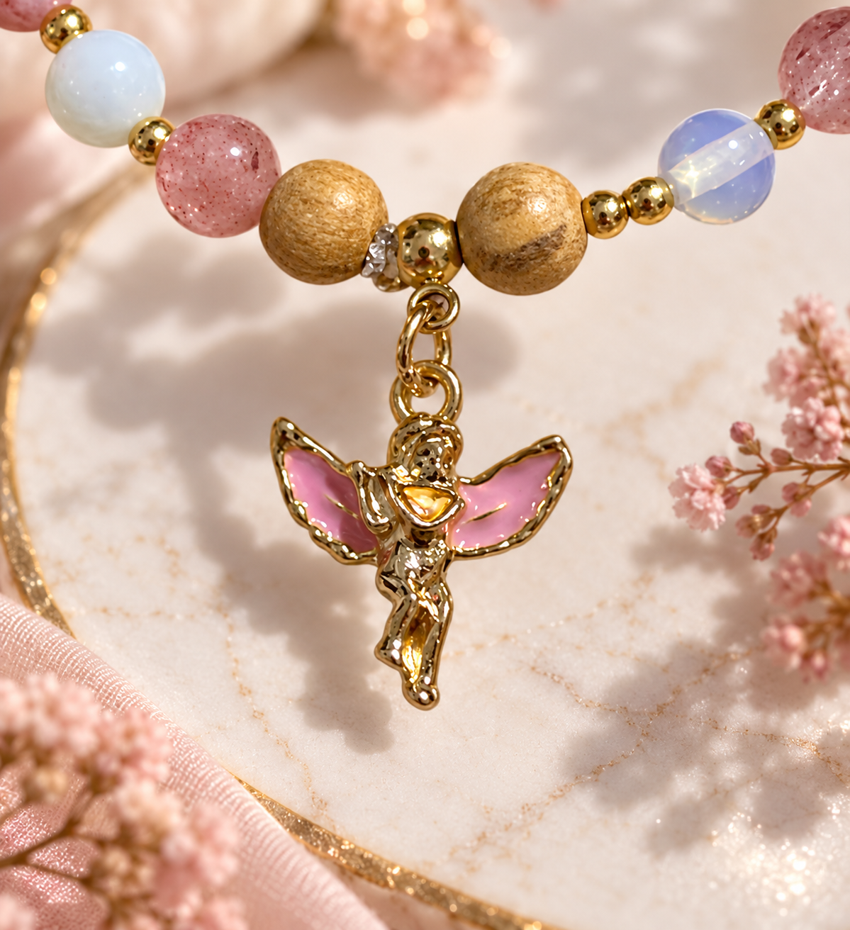 Bracelet Pierre de Lune, Muscovite & Bois « Douce Protection » – Image 3