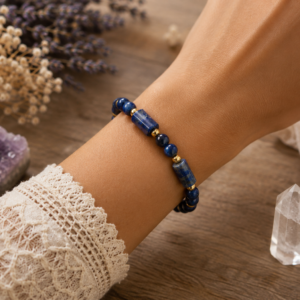 Bracelet Perles et Tubes Lapis Lazuli