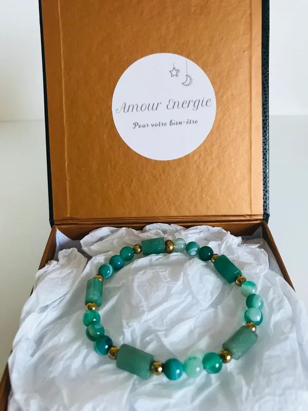 Bracelet Perles et Tubes Aventurine Verte – Image 4