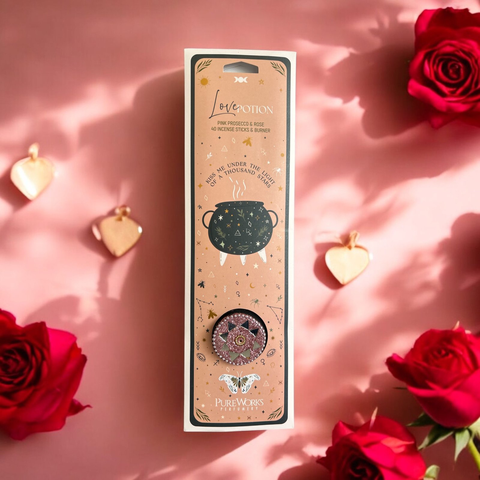 Encens de Rose Célestial Magic Philtre d'Amour + porte encens