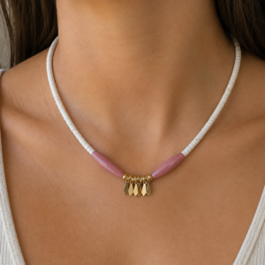 Collier en Coquillages Heishi.