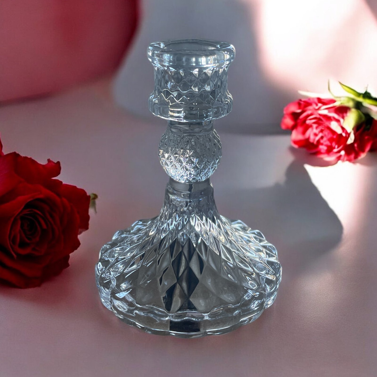Bougeoir en verre Romantisme et Elégance