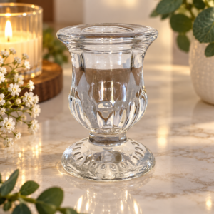 Bougeoir en verre conique