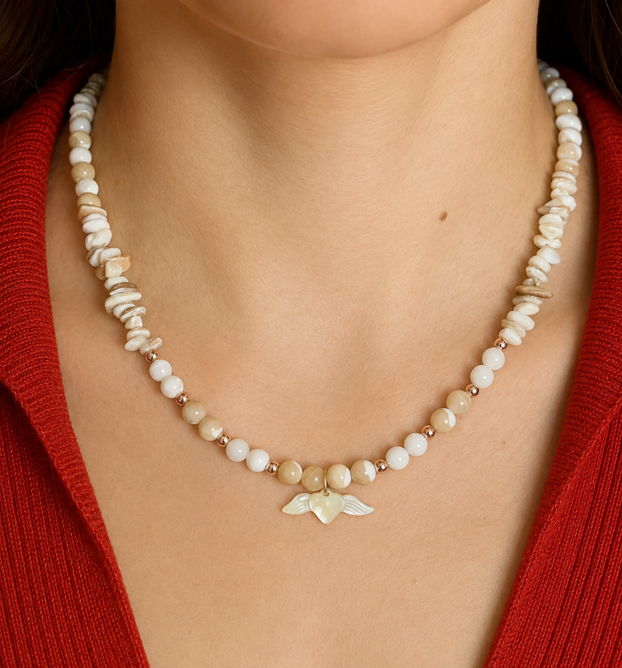 Collier Perles de Nacre Naturel