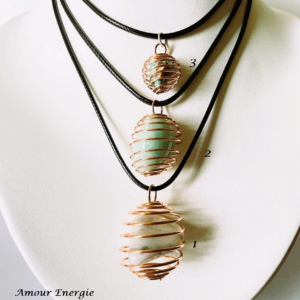 Pendentifs cages Dorée pour minéraux